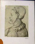 Original Old Antique Print German Drawings Burgfnaur Portrait
