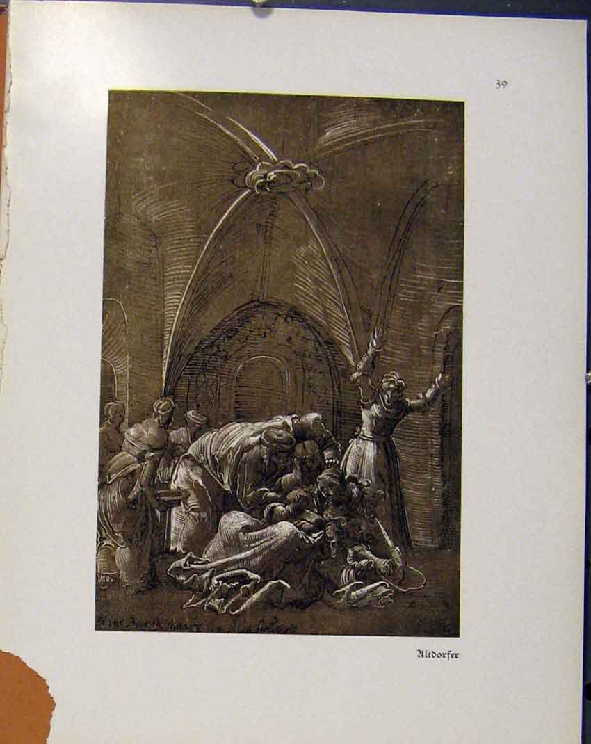 Original Old Vintage Print German Drawings Religious Sketches Ultdorfer C1923