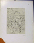 Original Old Vintage Print German Drawings Sketch Man And Woman Granad 1923 20th