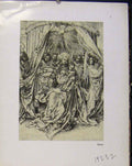 Original Old Antique Print German Drawings Durer Sketch Mother And Child Durer