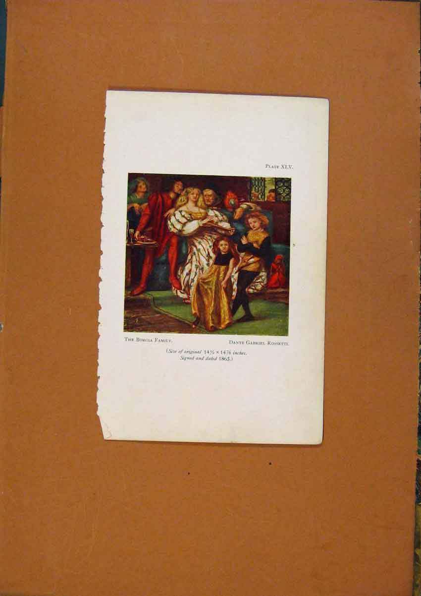 Original Old Antique Print The Borgia Family Color Fine Art