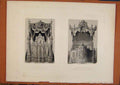 Original Old Antique Print Austrian Bedstead Walnut Tree Bedstead