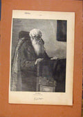 Original Old Antique Print Man In Church Priest C1901 20th Century