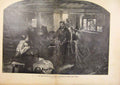 Original Old Antique Print Bringing Gifts To Mother And Child