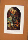 Original Old Antique Print German Art Cromordung Des Vetrus Martnr 20th Century