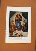 Original Old Antique Print German Art Die Girtinifche Madonna C1902 20th Century