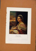 Original Old Antique Print German Art Bildnis Einer Romerin C1902 Colo 20th