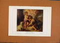 Original Old Antique Print German Art Die Rinder Mit Der Mufchel Color C1902