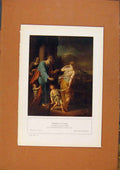 Original Old Antique Print German Art Berstobung Der Hagar Color C1902 20th