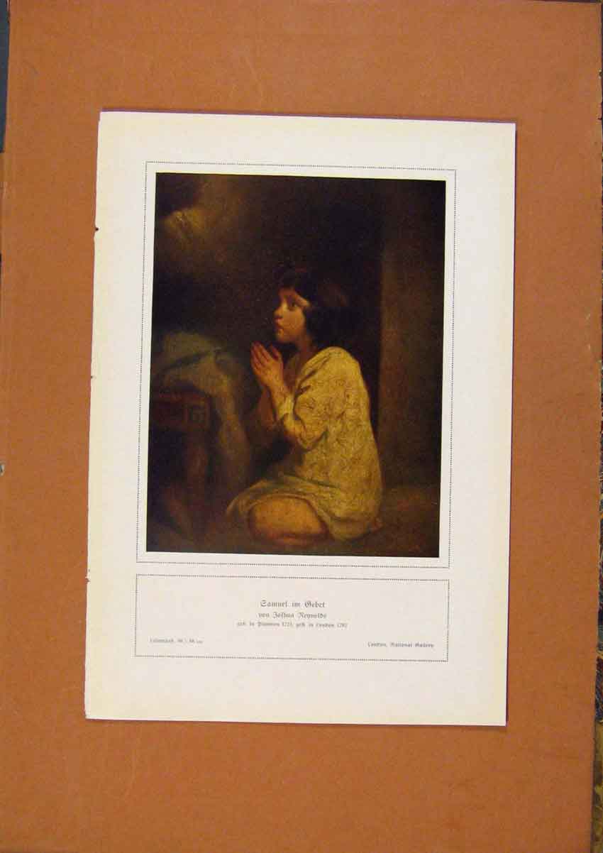 Original Old Antique Print German Art Samuel Im Oebet C1902 Color 20th Century