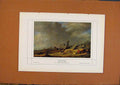 Original Old Antique Print German Art Weidelandschaft Fine Art