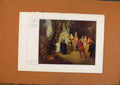 Original Old Antique Print German Art Franzusische Romudie Color