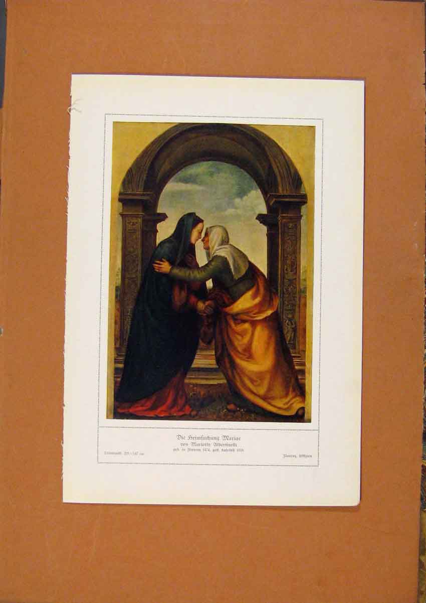 Original Old Antique Print German Art Mariae Mariotto Ulbertinelli