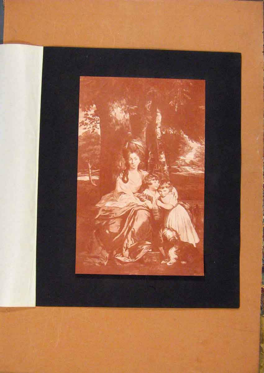 Original Old Antique Print The Connoisseur Lady Betty Delme And Children