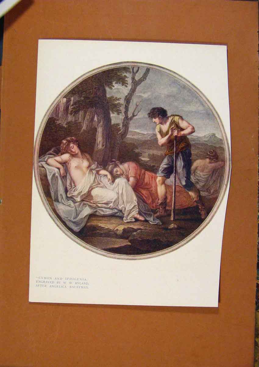 Original Old Antique Print The Connoisseur Cymon And Iphigenia C1902 20th