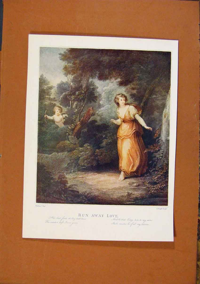 Original Old Antique Print The Connoisseur Run Away Love C1902 20th Century