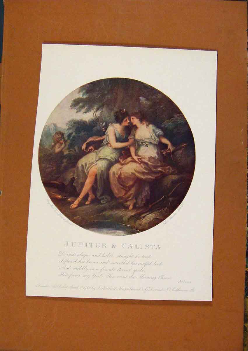 Original Old Antique Print The Connoisseur Jupiter & Calista C1902 20th Century