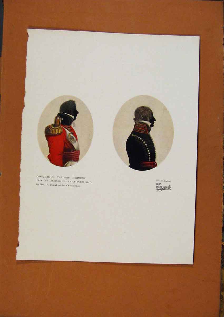 Original Old Antique Print The Connoisseur Officers 60Th Regiment C1902