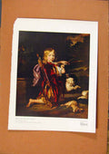 Original Old Antique Print The Connoisseur Boy With Bow And Arrows By Maes