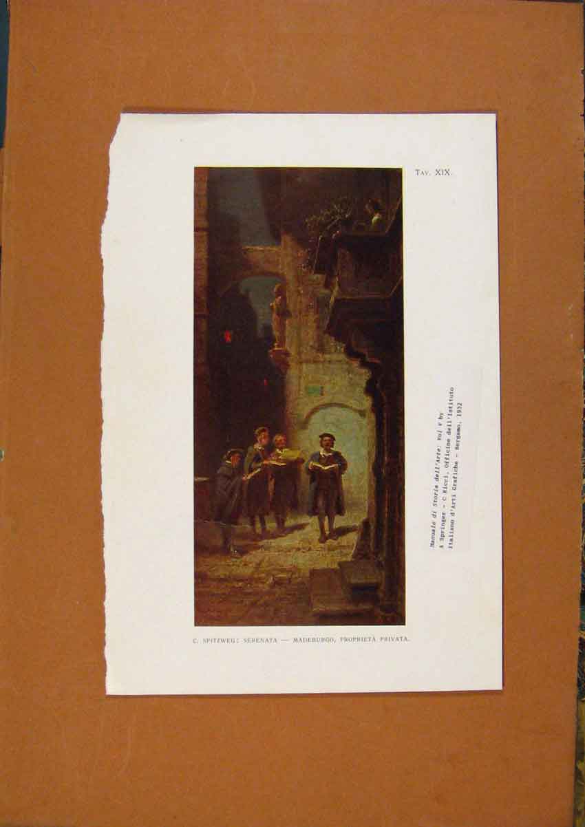 Original Old Vintage Print C1880-1924 Madeburgo Proprieta Privata Victorian