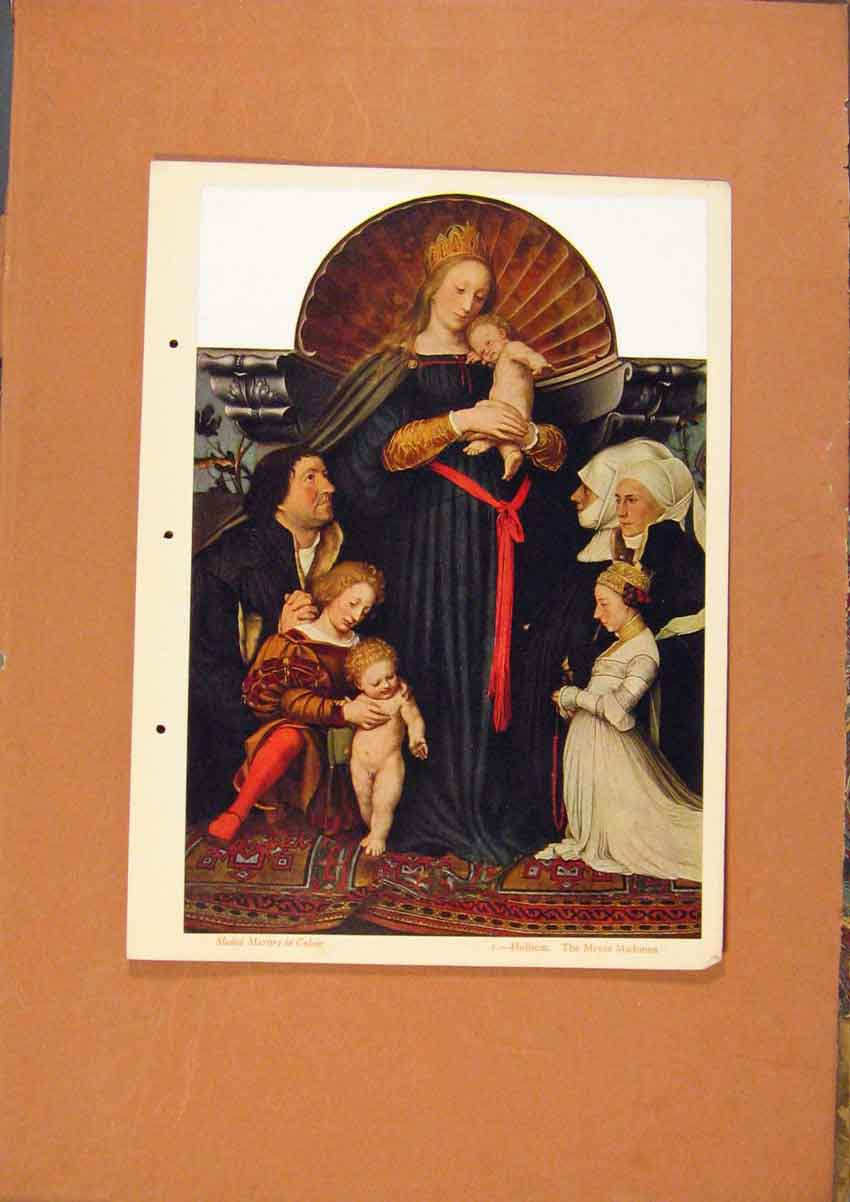 Original Old Vintage Print C1880-1924 Meyer Madonna Fine Art 19th