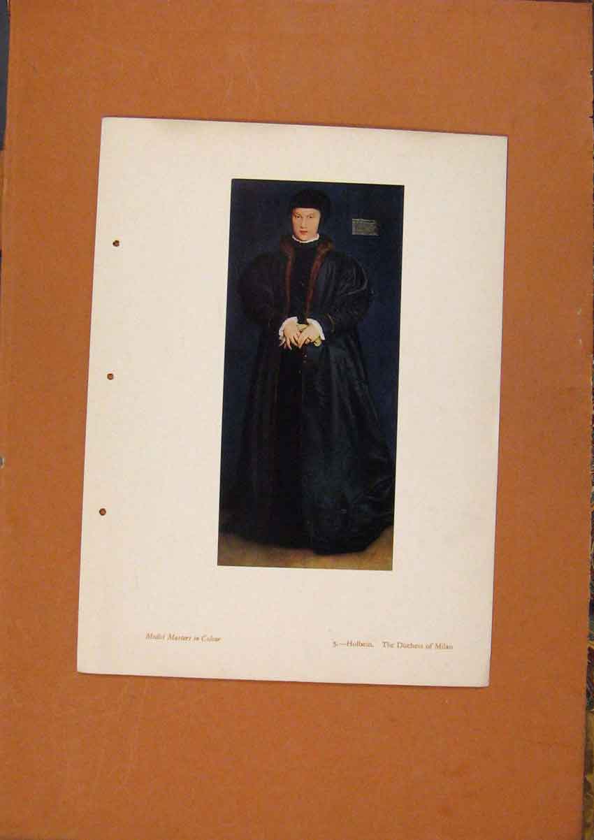 Original Old Vintage Print C1880-1924 Duchess Milan Portrait 19th