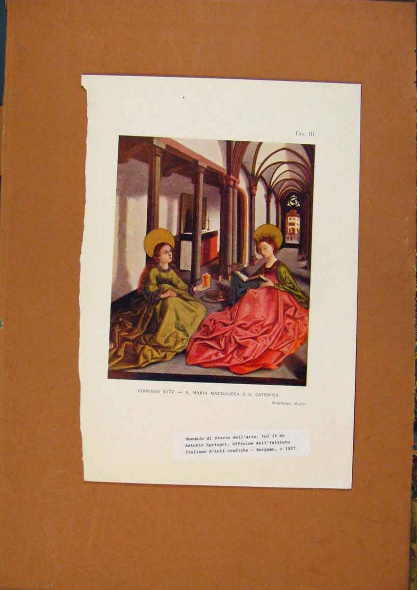 Original Old Vintage Print C1880-1924 Maria Maddalena Caterina 19th