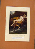 Original Old Vintage Print C1880-1924 By Prudhon Il Ratto Di Psiche Victorian