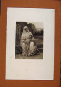 Original Old Antique Print Salon 1888 Messiah Fine Art Mother Child Victorian