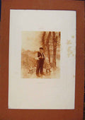Original Old Antique Print Salon 1888 Raffaelli Grandfather Fine Art Victorian