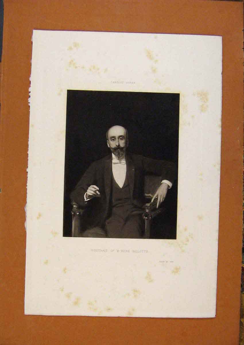 Original Old Antique Print Salon 1888 Carolous Duran Portrait M Rene Billotte