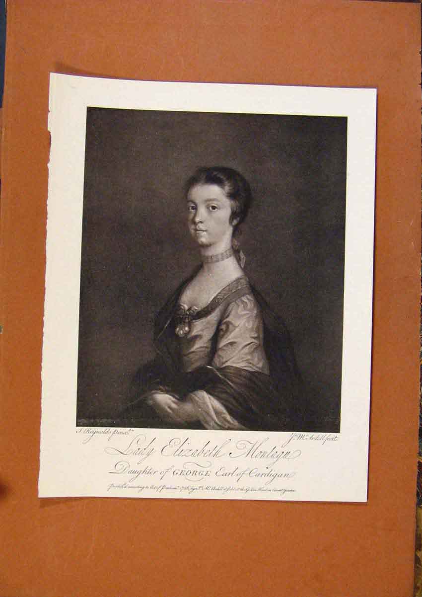 Original Old Antique Print Connoisseur 1902-1909 Lady Elizabeth Montagu J Reyns