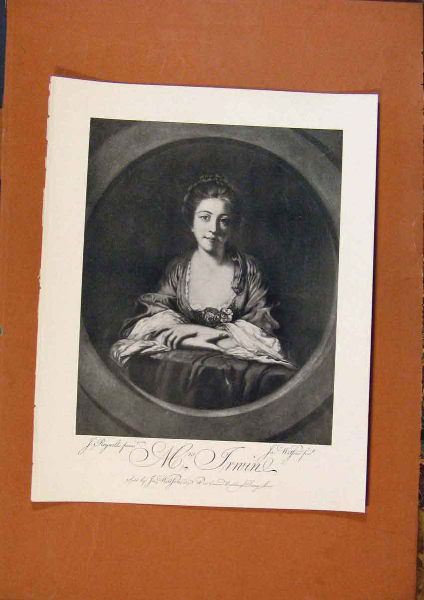Original Old Antique Print Connoisseur 1902-1909 Mrs Irvin By J Reyns Fine Art
