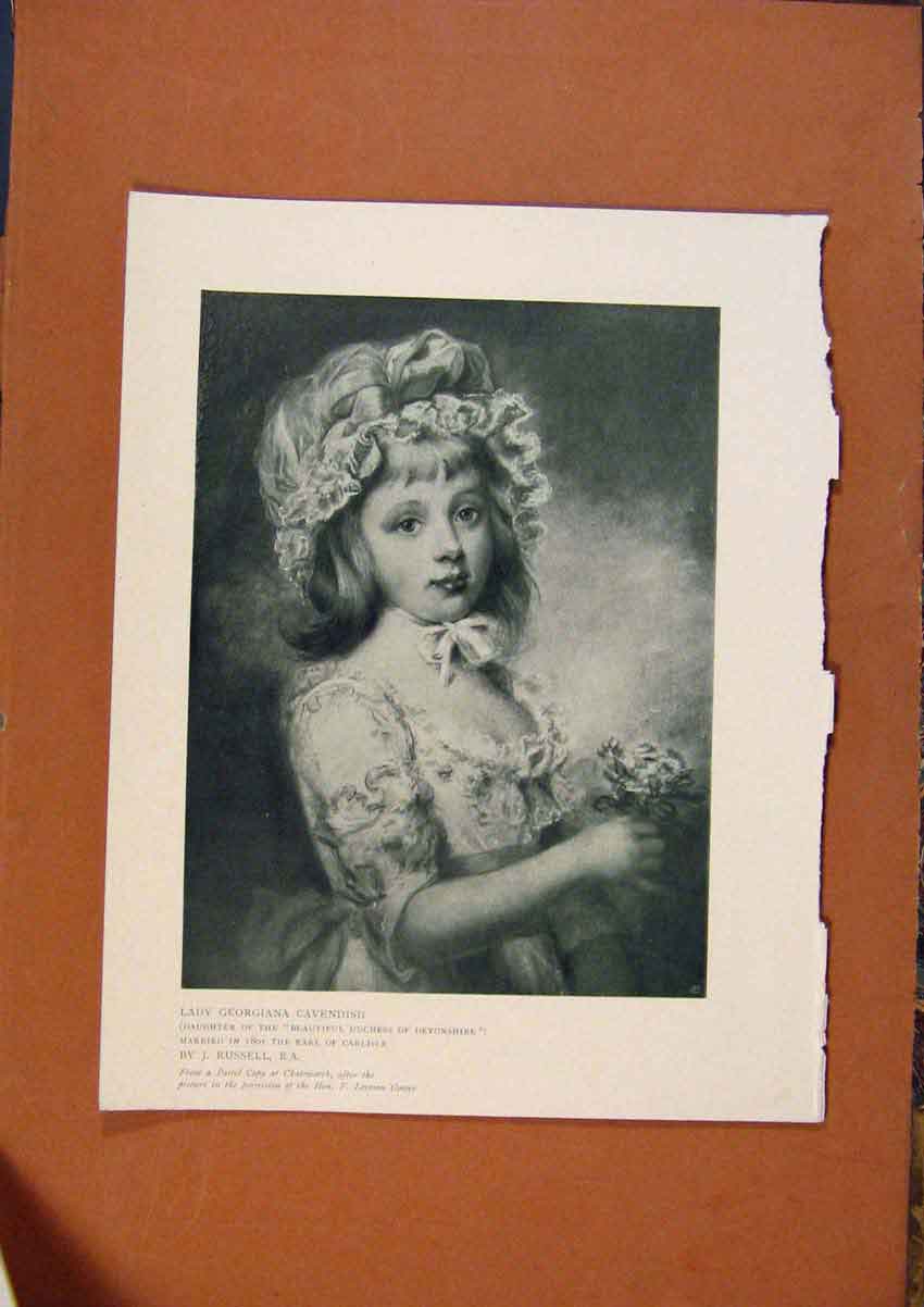 Old Antique Print Connoisseur 1902-1909 Lady Georgiana Cavendish Russell 20th