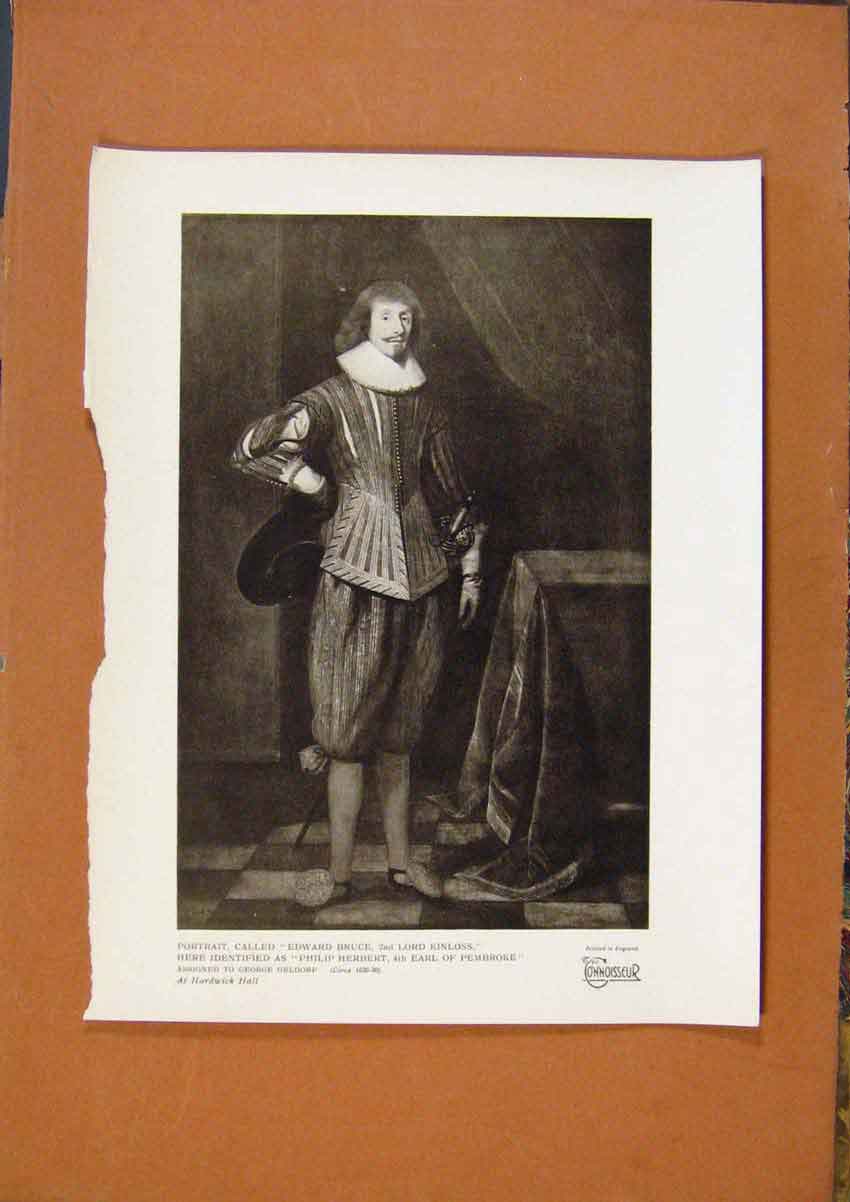Old Antique Print Connoisseur 1902-1909 Portrait Edward Bruce Lord Kinlos 20th