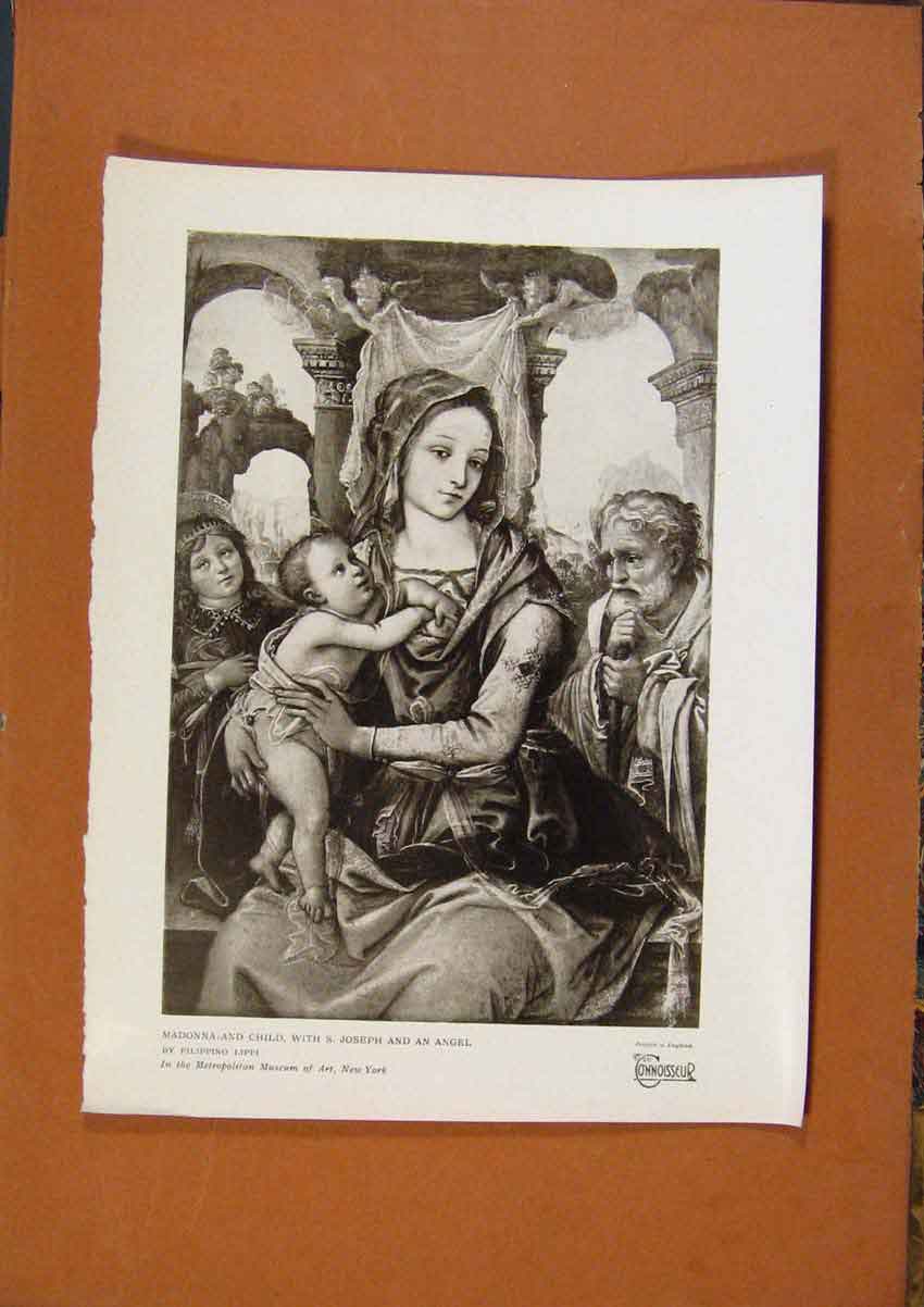 Original Old Antique Print Connoisseur 1902-1909 Madonna And Child By F Lippi