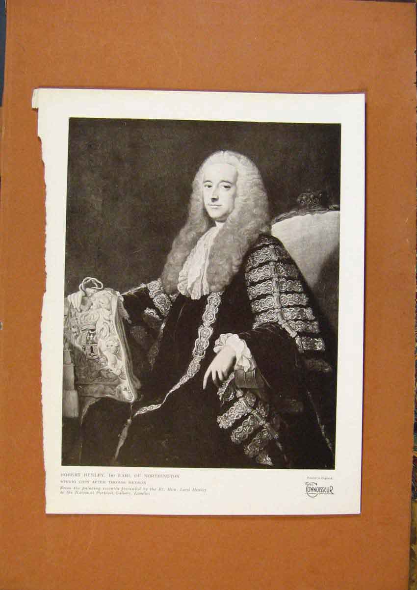 Original Old Antique Print Connoisseur 1902-1909 Robert Henley 1St Earl 20th