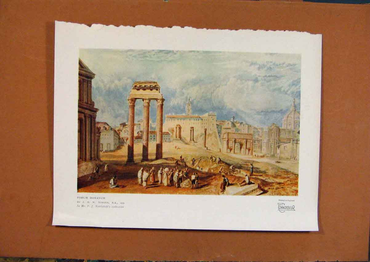 Original Old Antique Print Connoisseur 1902-1909 Forum Romanum Color Art Turner