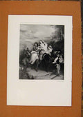 Original Old Antique Print C1880 Escape Carrar Family Eastlake 19th
