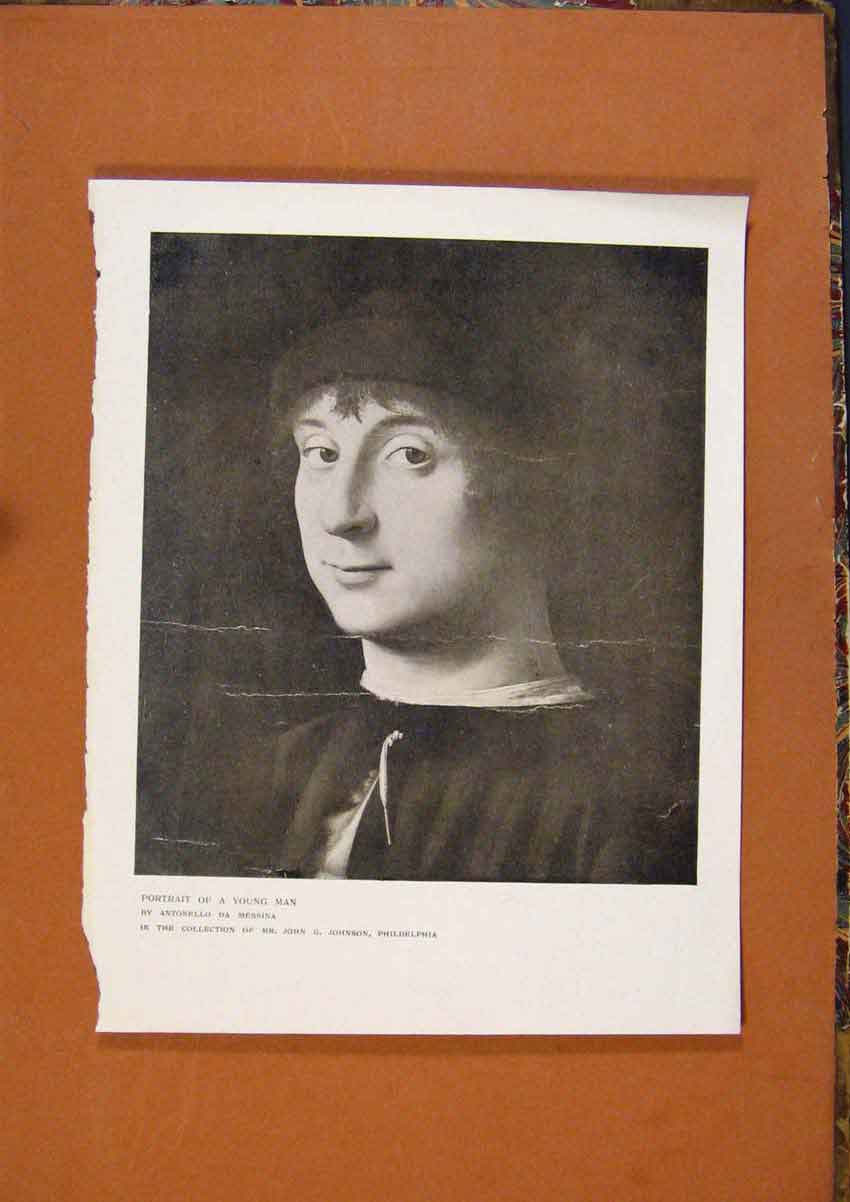 Original Old Antique Print Connoisseur 1902-1909 Portrait Young Man By Messina