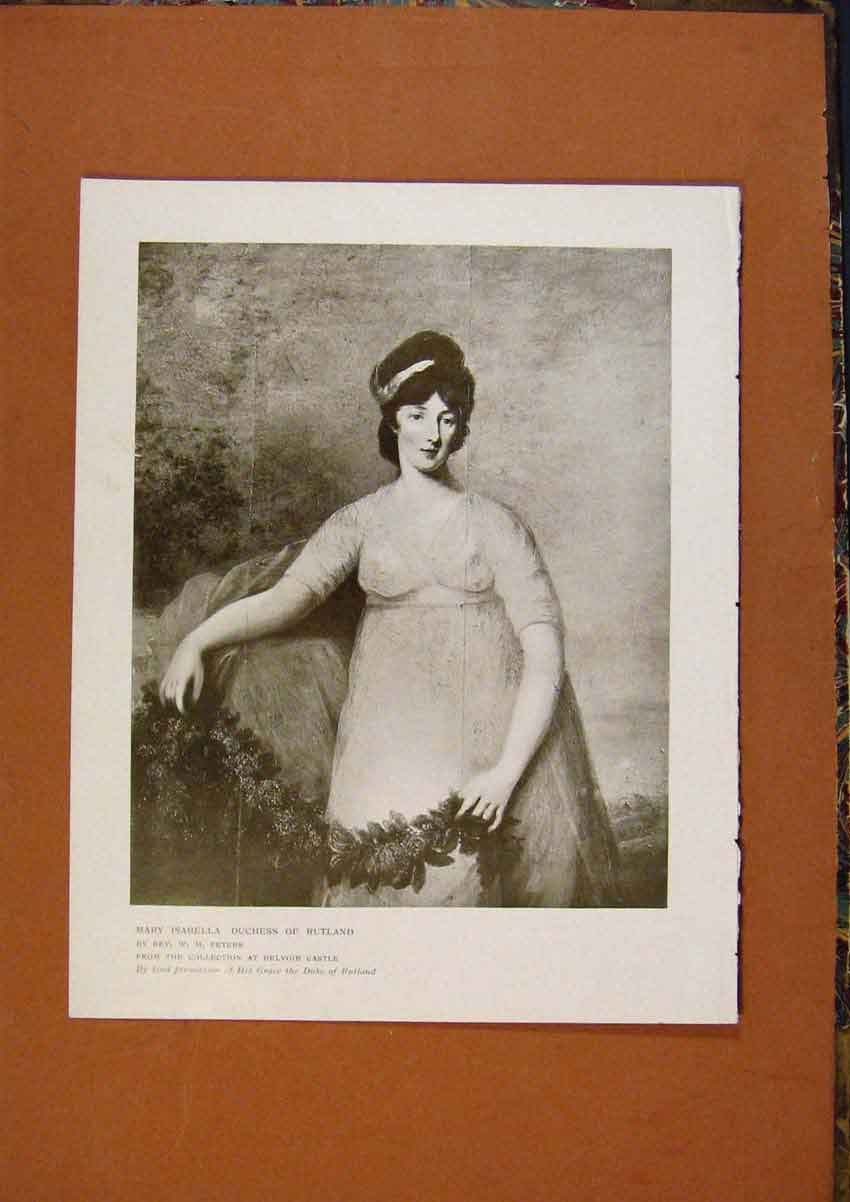 Original Old Antique Print Connoisseur 1902-1909 Mary Isabella Duchess Rutland