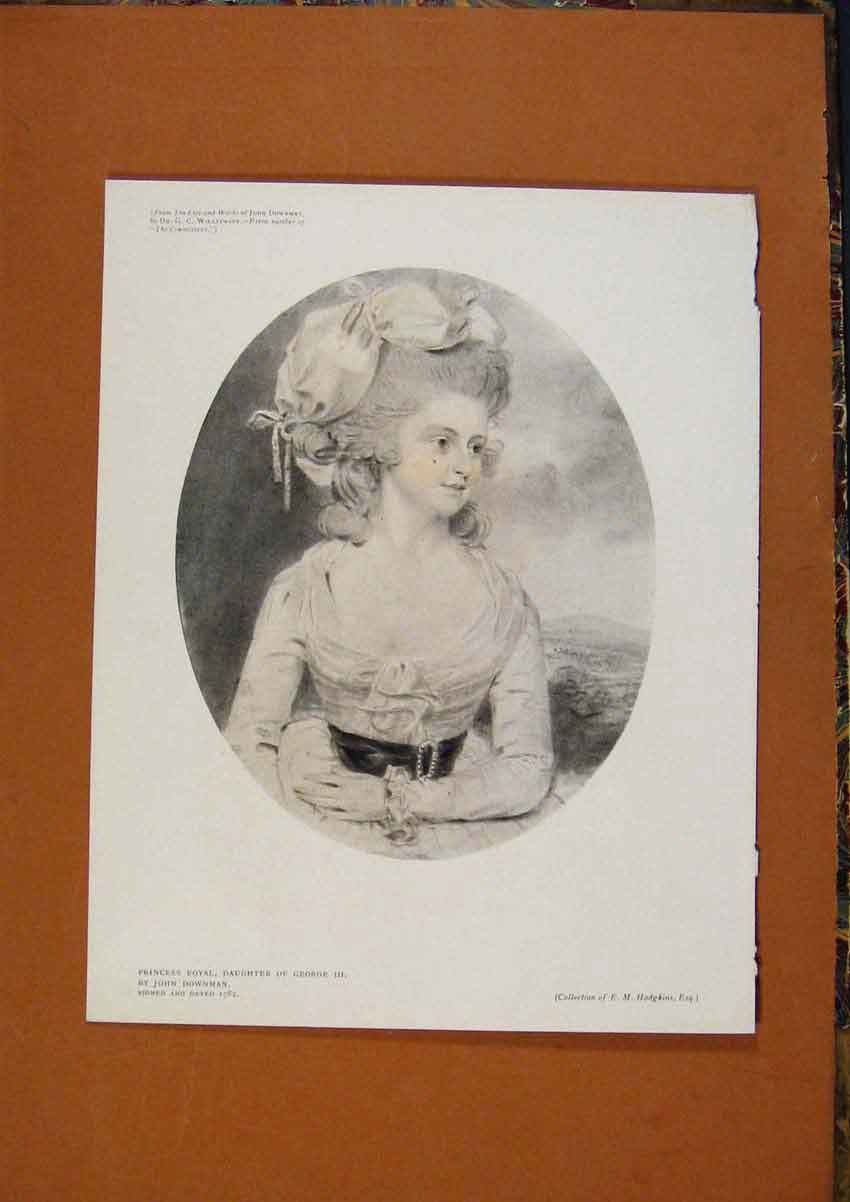 Original Old Antique Print Connoisseur 1902-1909 Princess Royal By J Downman
