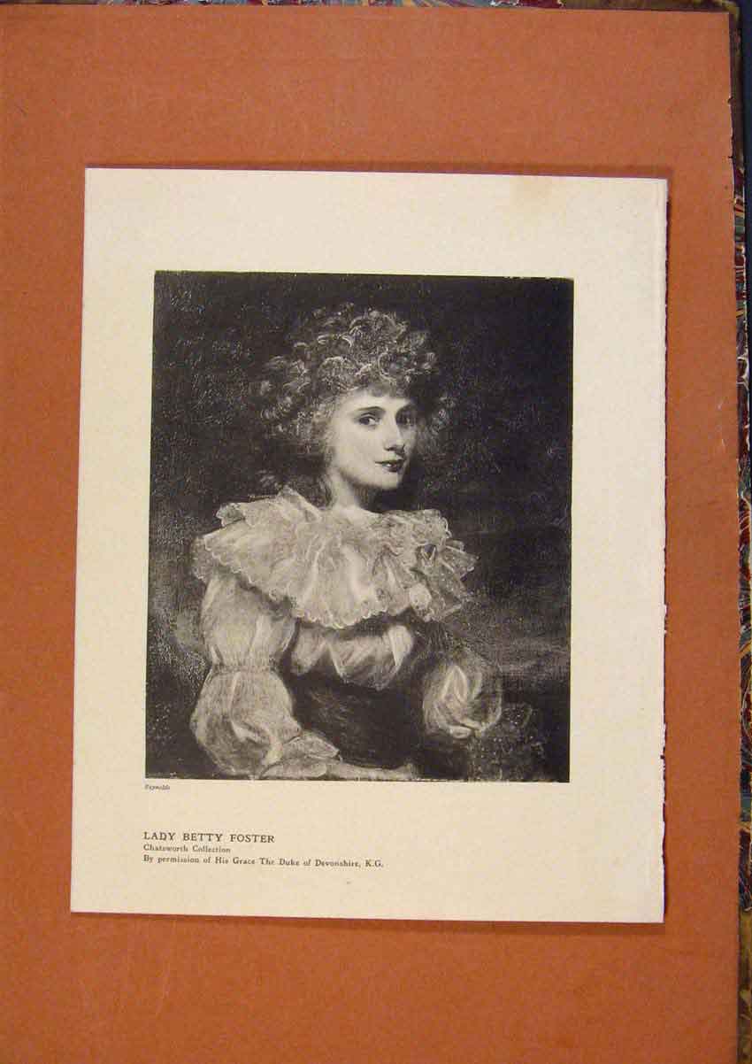 Original Old Antique Print Connoisseur 1902-1909 Lady Betty Goster Fine Art 20th