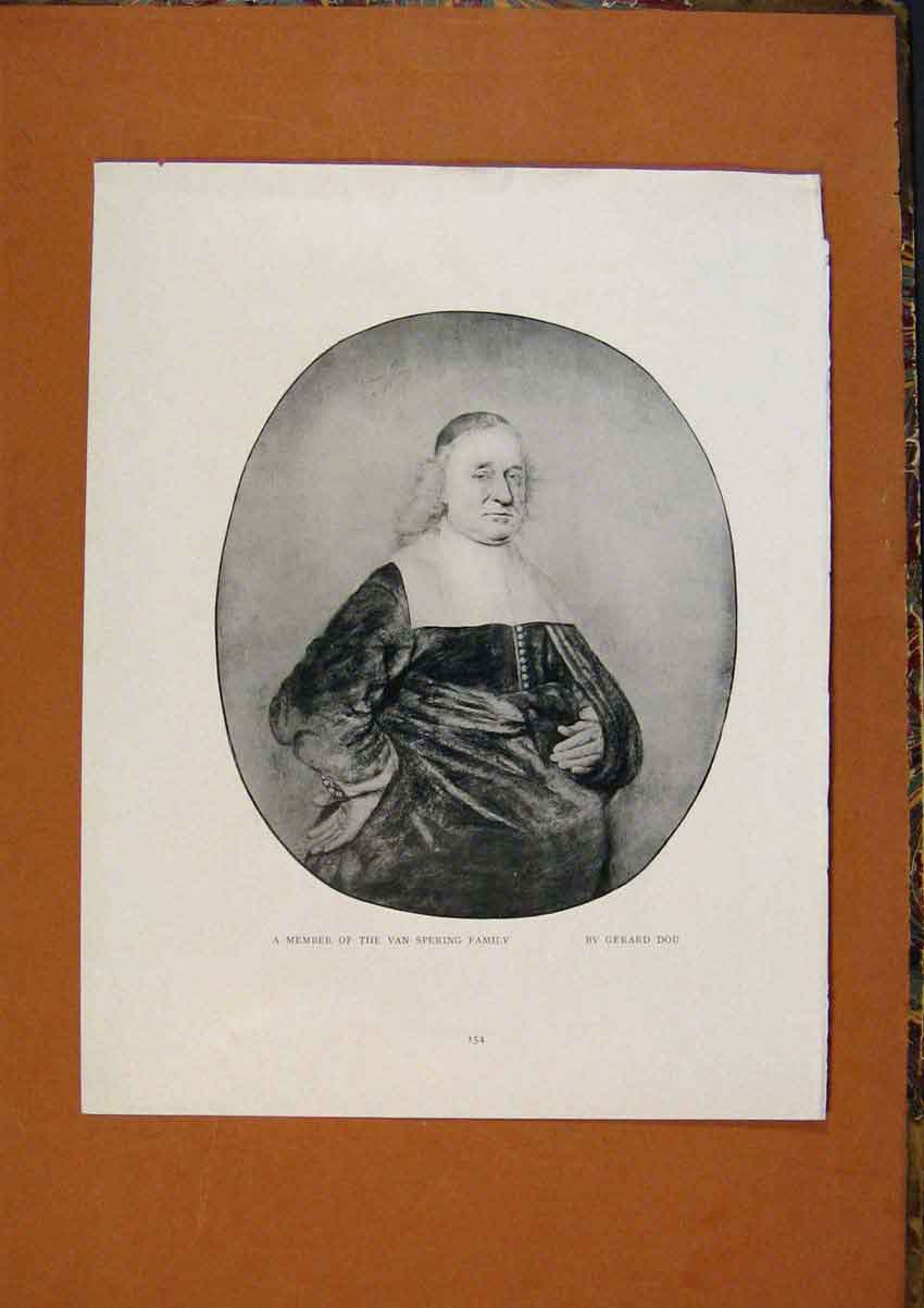 Old Antique Print Connoisseur 1902-1909 Member Van Spering Family By Dou 20th