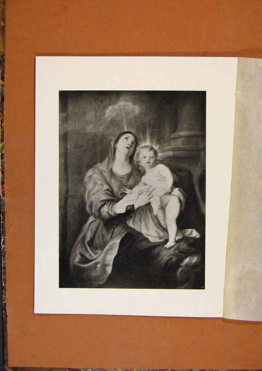 Original Old Antique Print Connoisseur 1902-1909 Madonna With Infant Saviour Art