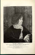 Original Old Antique Print Jakob Meier From Nature In Art 1866 After Holbein