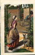 Original Old Antique Print Mary O'Gorman From Nature In Art 1866 19th