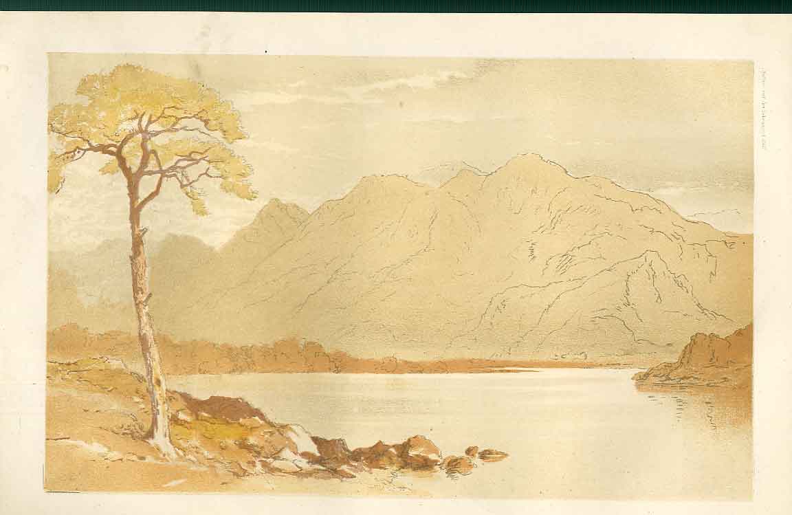 Old Antique Print Mountain Water Colour A Penley From Nature In Art 1866 19th