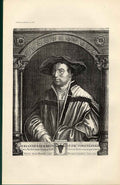 Original Old Antique Print Johann Holbein From Nature In Art 1866 19th