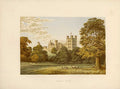 Original Old Antique Print Penrhyn Castle Bangor Carnarvon Home Pennant 1880